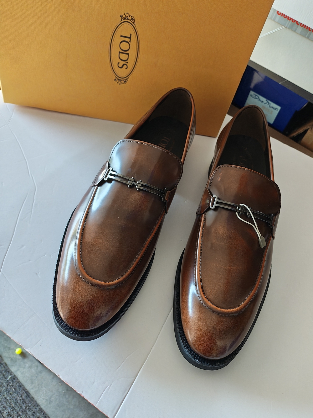 Tod's Cognac Leather Bit Loafers 13 NEW IN BOX - Picture 14 of 15